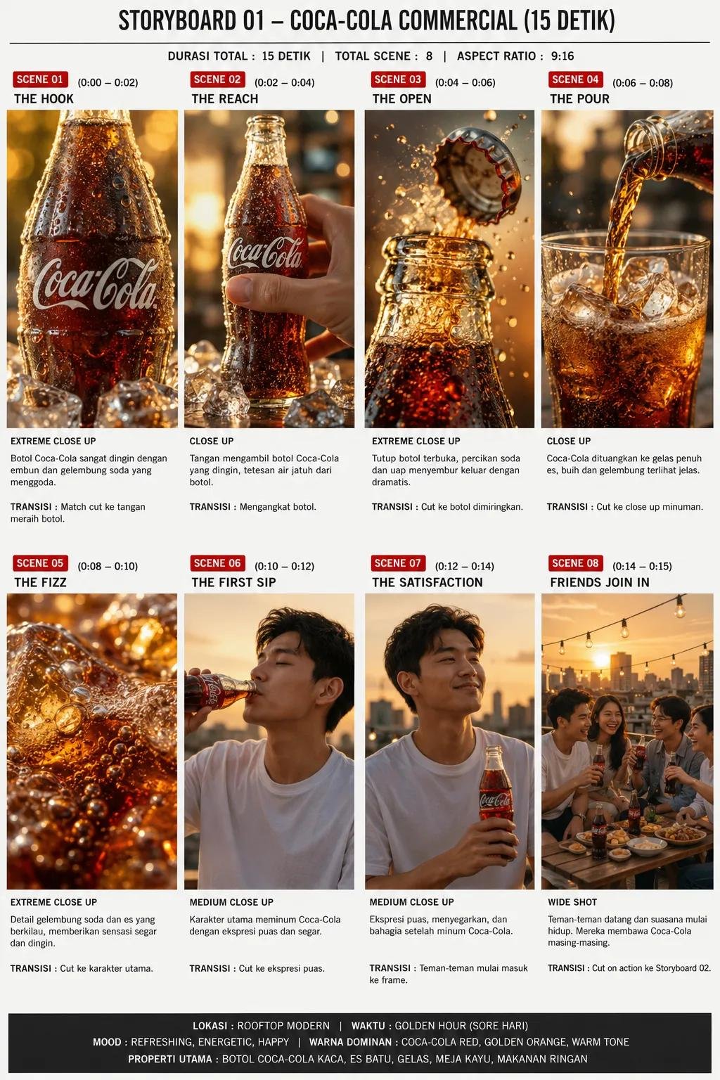 Classic cola storyboard sheet storyboard