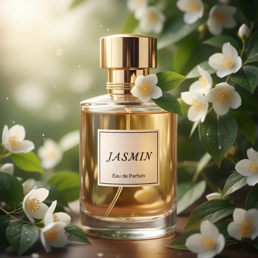 Elegance perfume on a burgundy branch storyboard