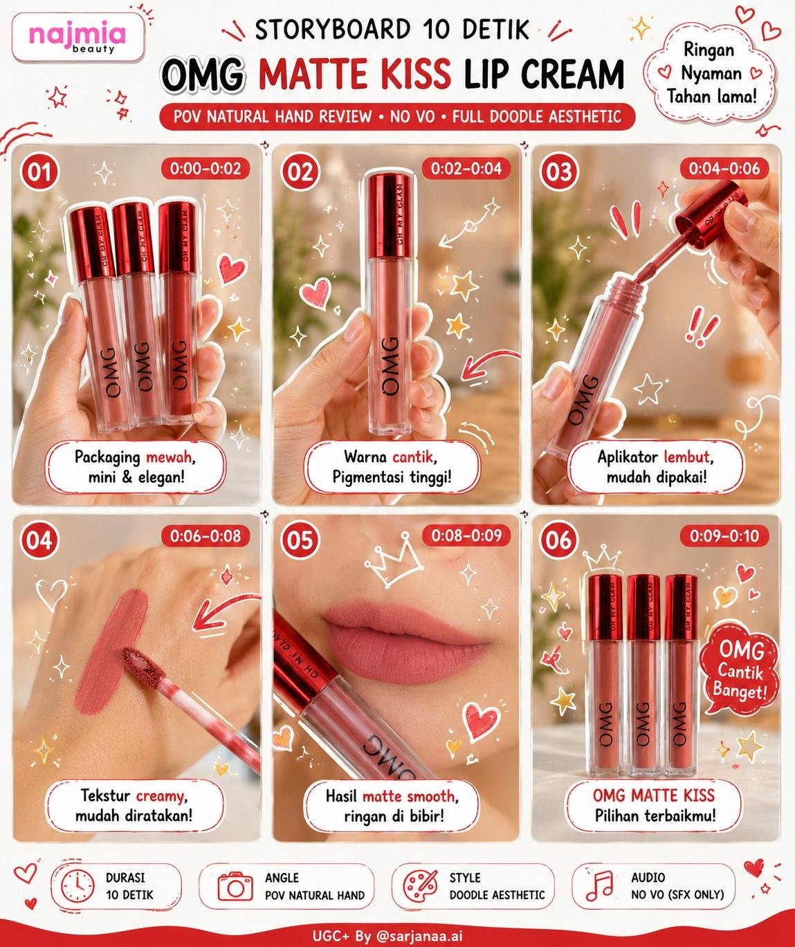 Matte lip cream storyboard storyboard