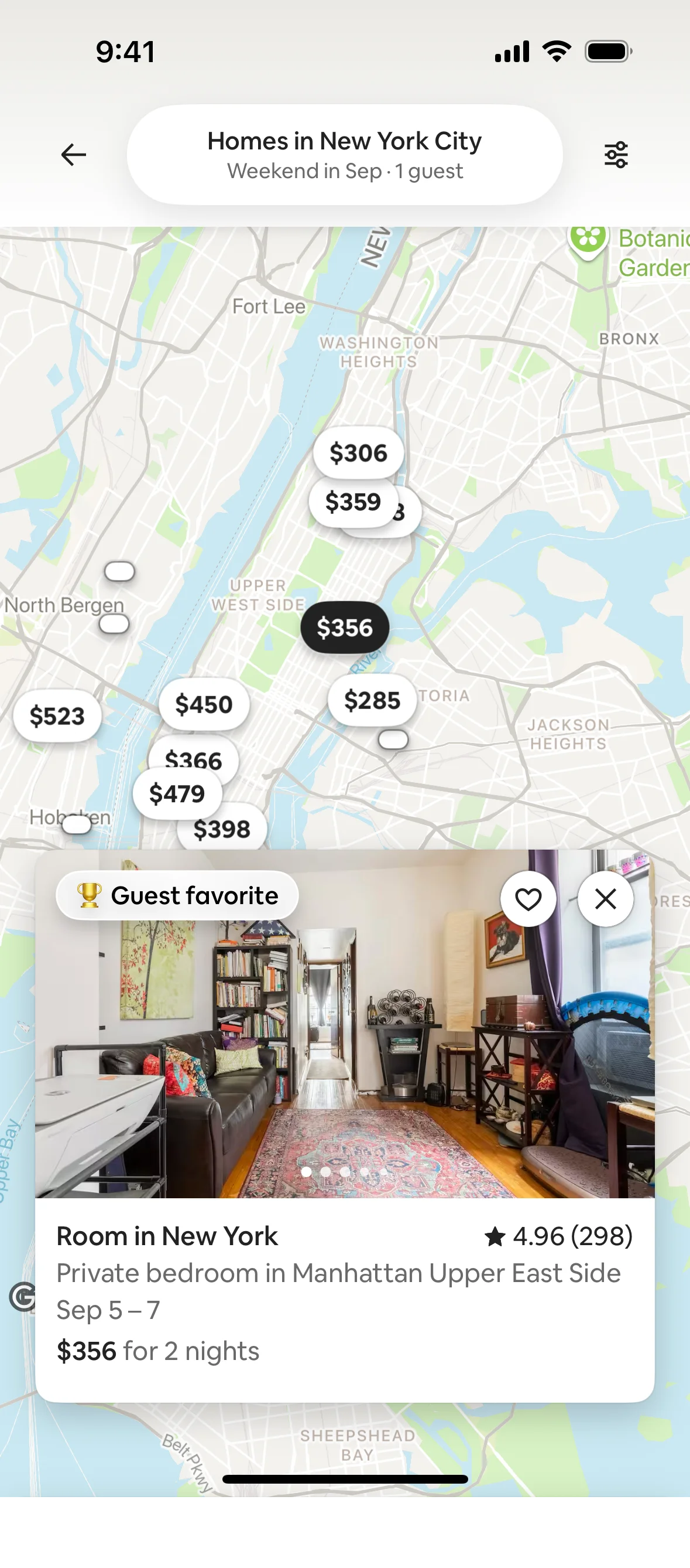 Airbnb maps iOS screenshot