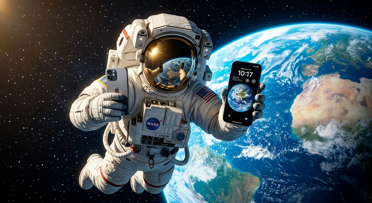 Astronaut with phone - version 2