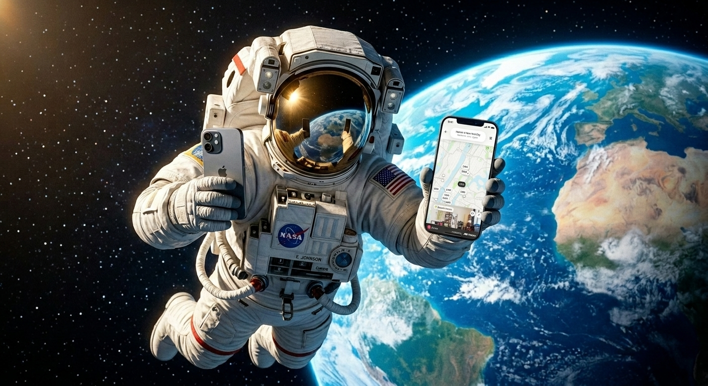 Astronaut mockup with app - version 2